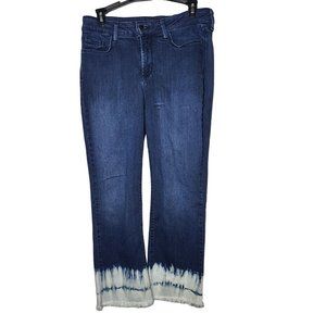 NYDJ Womens Lift Tuck Technology Billie Ankle Boot Tie Dye Denim Blue Jeans 8